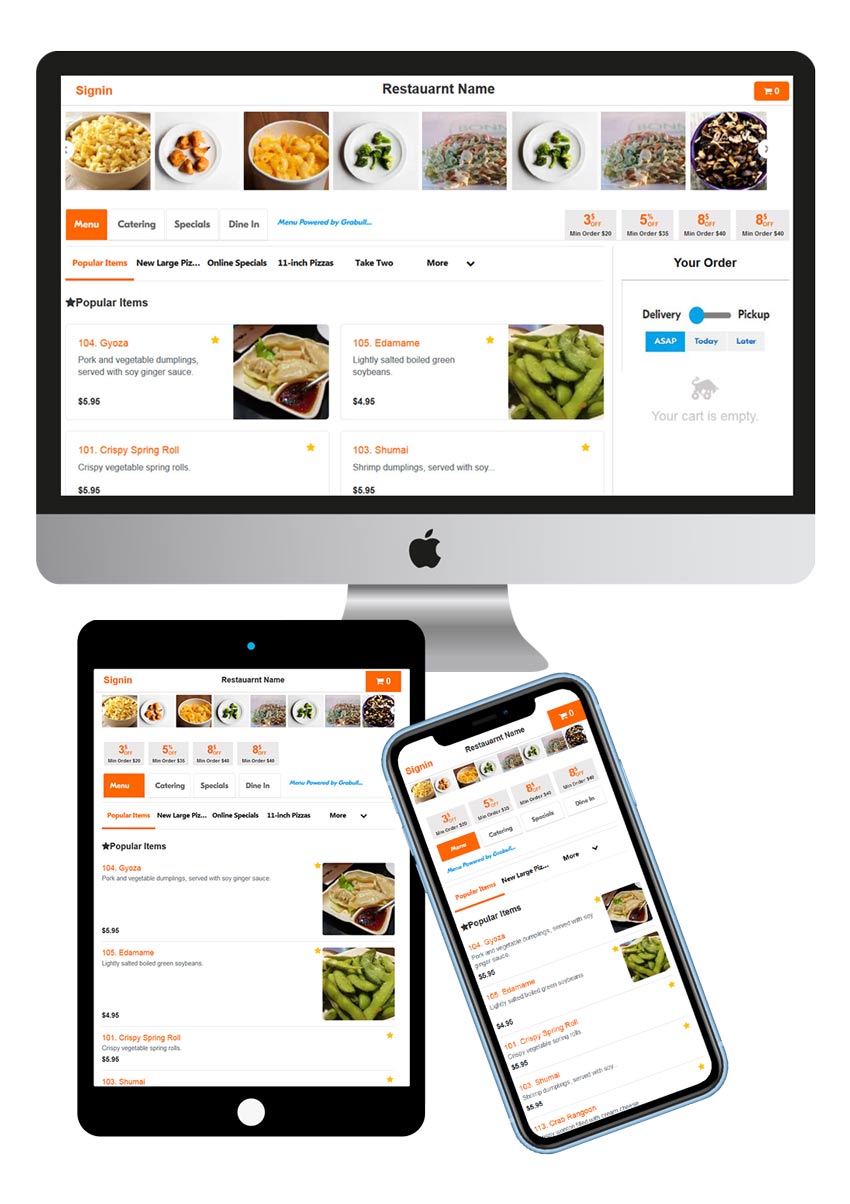 Restaurant website design with Free Online Order